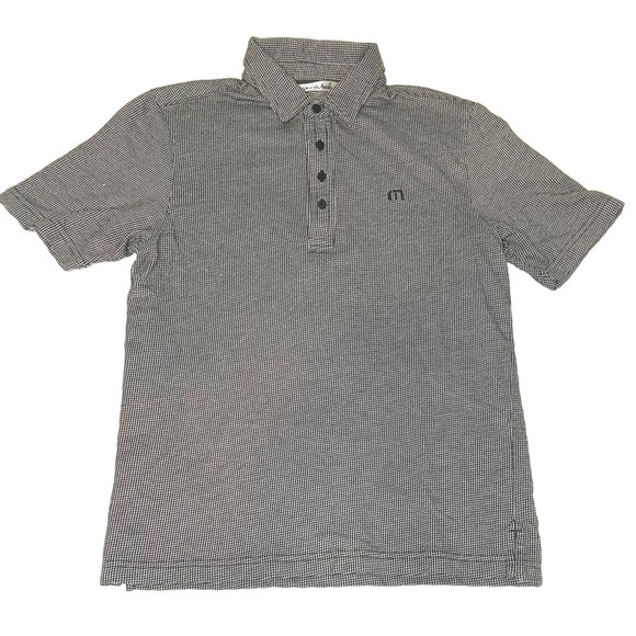 Travis Mathew’s Polo Short Sleeve Shirt Small Black And White Houndstooth - Picture 1 of 7